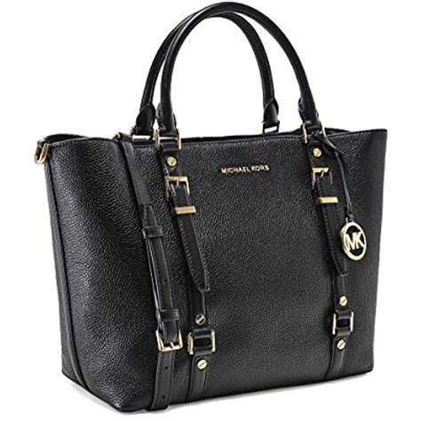 michael kors black leather handbag ebay|Michael Kors black studded bag.